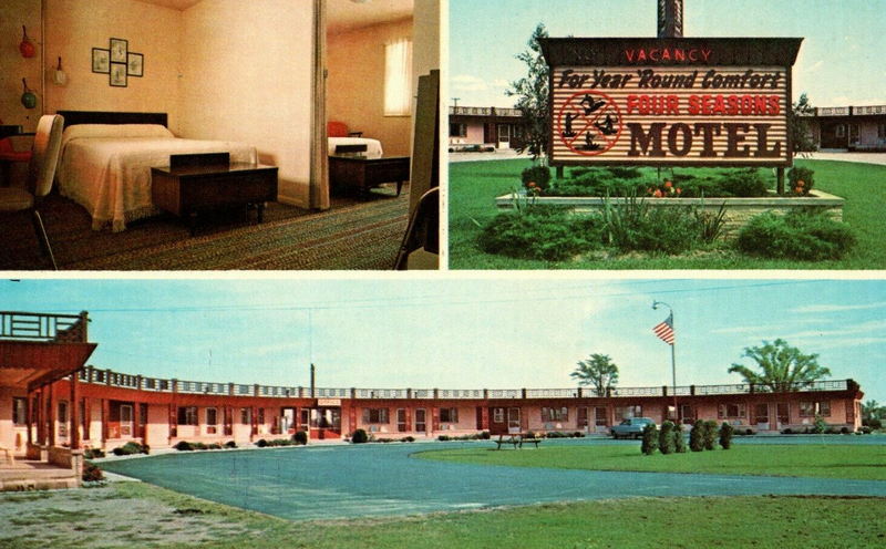 Four Seasons Motel - Old Postcard (newer photo)